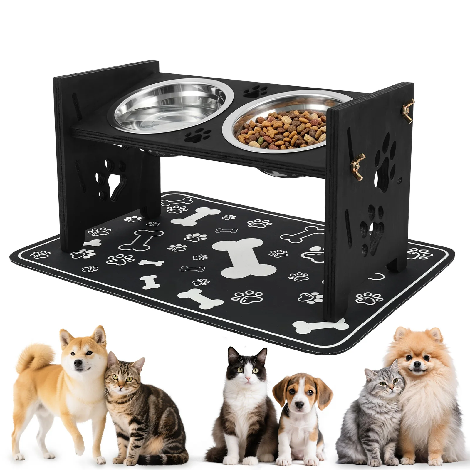 Elevated Dog Feeder Bowls Adju - Royal Canin Food Medium ulasan dan harga