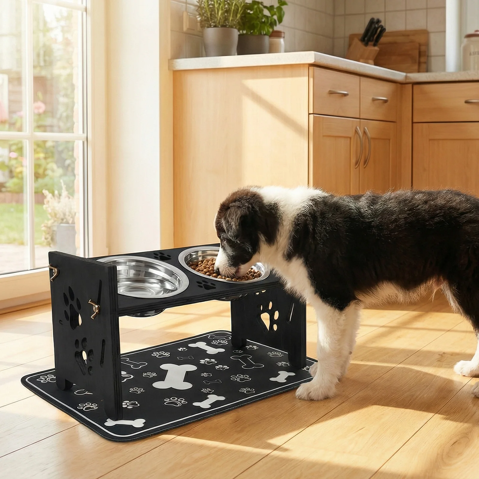 Elevated Dog Feeder Bowls Adju - Royal Canin Food Medium ulasan dan harga