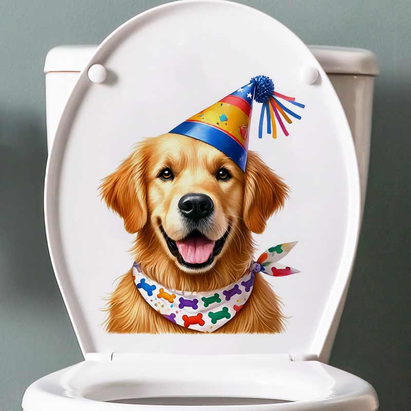 Happy Birthday Golden Retrieve - Pvc Panel Background ulasan dan harga